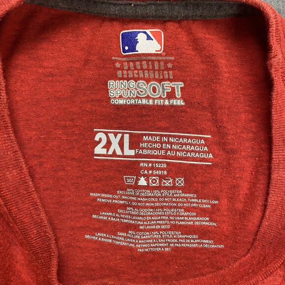 Chicago Cubs Shirt Mens 2XL Red MLB Baseball Ring Spun Soft Tee Comfortable Fit - Picture 8 of 8